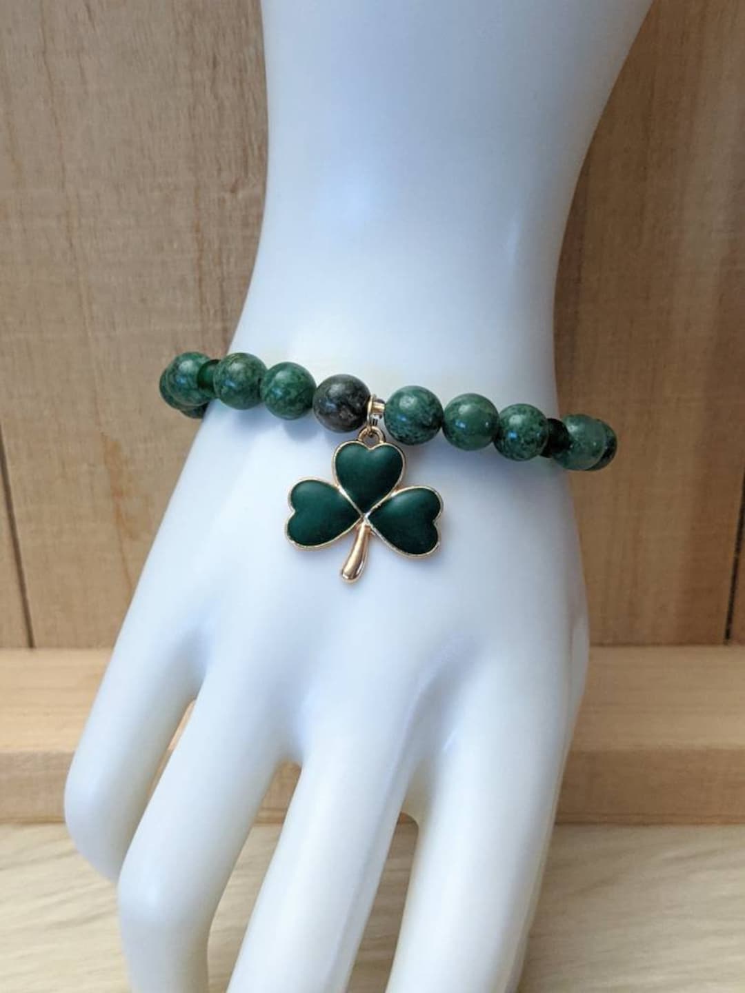 St. Patrick's Day Charm Bracelet. Shamrock Stretch Charm Bracelet. St