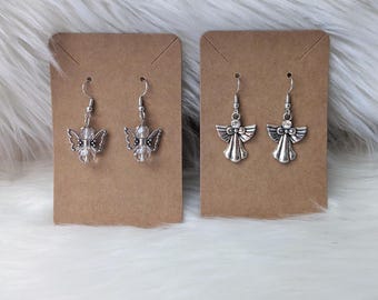 Christmas Angel Earrings. Angel Earrings. Sparkly Christmas Earrings.