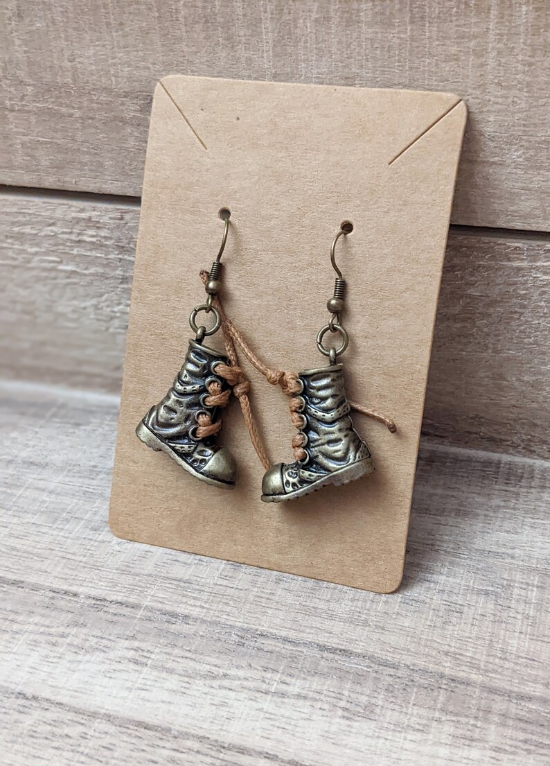 Smoky Mountain Earrings. Hiking Boots Earrings. Smoky Mountain Hiking