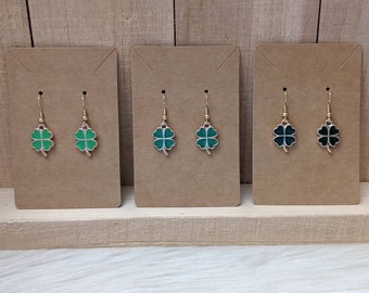 St. Patrick's Day Earrings. Four Leaf Clover Earrings. Lucky Earrings. Irish Earrings. Green Earrings. St. Patrick's Day Four Leaf Clovers