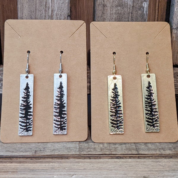 Smoky Mountain Pine Tree Earrings. Smoky Mountain Charm Earrings. Pine Tree Charm Earrings. Tree Earrings. Pine Tree Earrings.