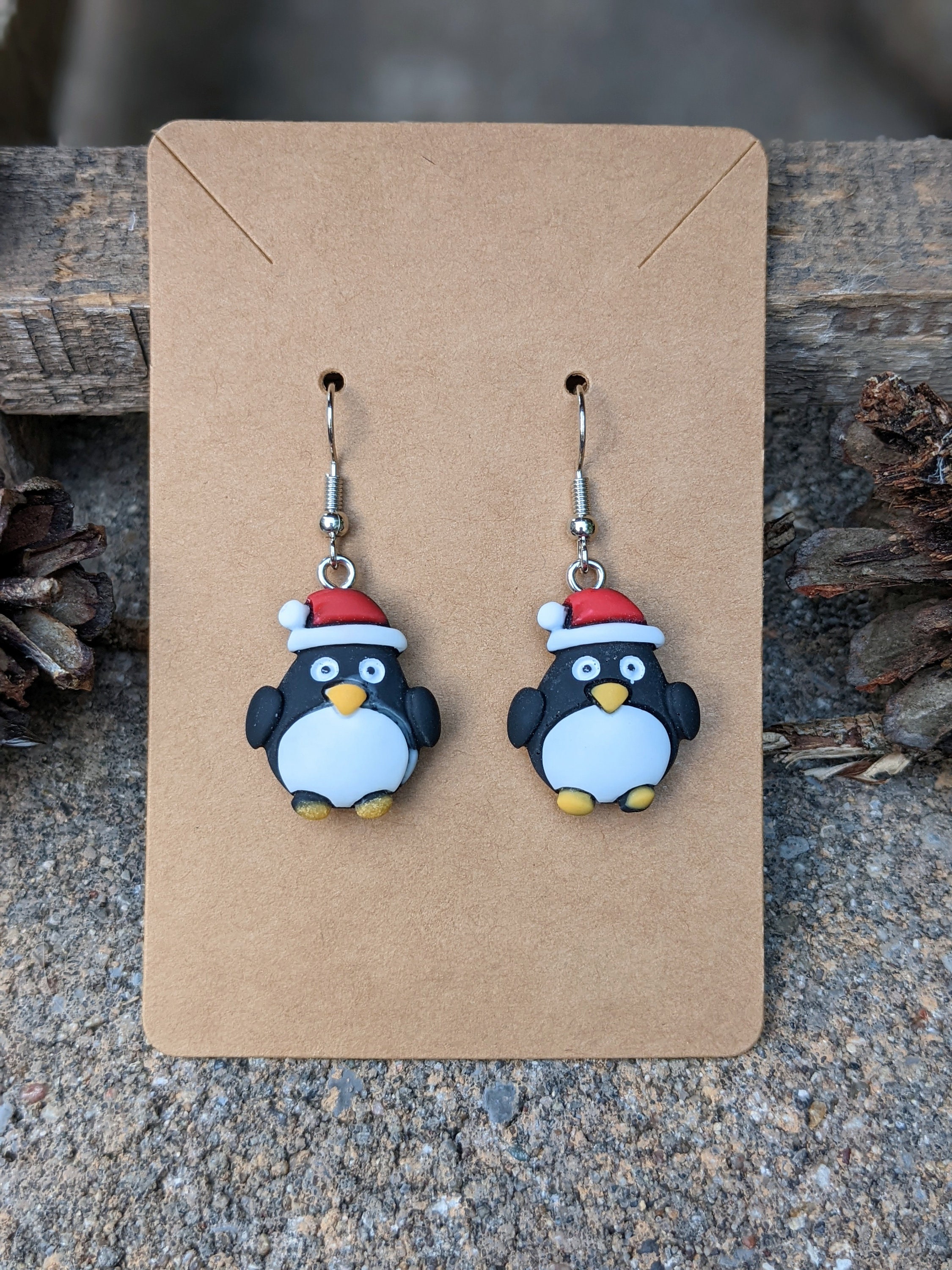 CUTE! Penguin Earring Tutorial in DIY Matchbook Gift Packaging