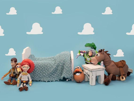 Newborn Digital Background Toy Story Andys Bedroom Scene Backdrop
