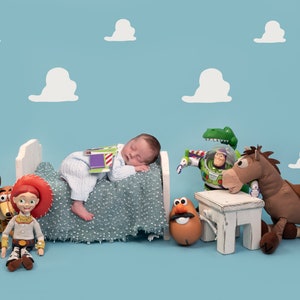 Newborn digital background- Toy story Andys bedroom scene backdrop