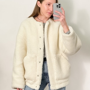 Teddy bear coat, Faux fur coat, Faux fur jacket, Teddy Wool Coat, Winter Teddy Coat, camel Coat, short coat, milky coat