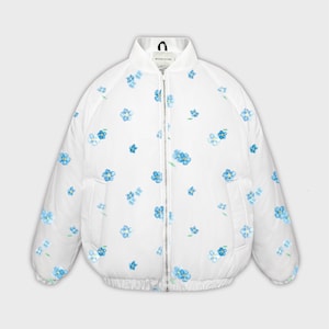 Floral print bomber jacket, oversize bomber, winter bomber jacket, bomber jacket with print, streetwear bomber jacket, demi-season bomber