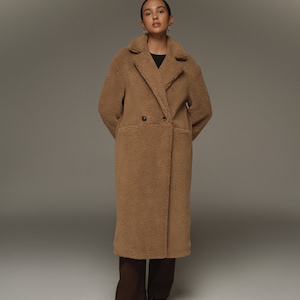 Teddy bear coat, Faux fur coat, Faux fur jacket, Black friday sale, Teddy Wool Coat, Winter Teddy Coat, camel Coat, Long coat, milky coat