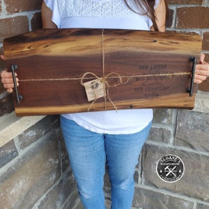 Charcuterie Board with Handles, Charcuterie Board Personalized, Live Edge Charcuterie Board Set, Cheese Board with Handles, Cheese Board Set
