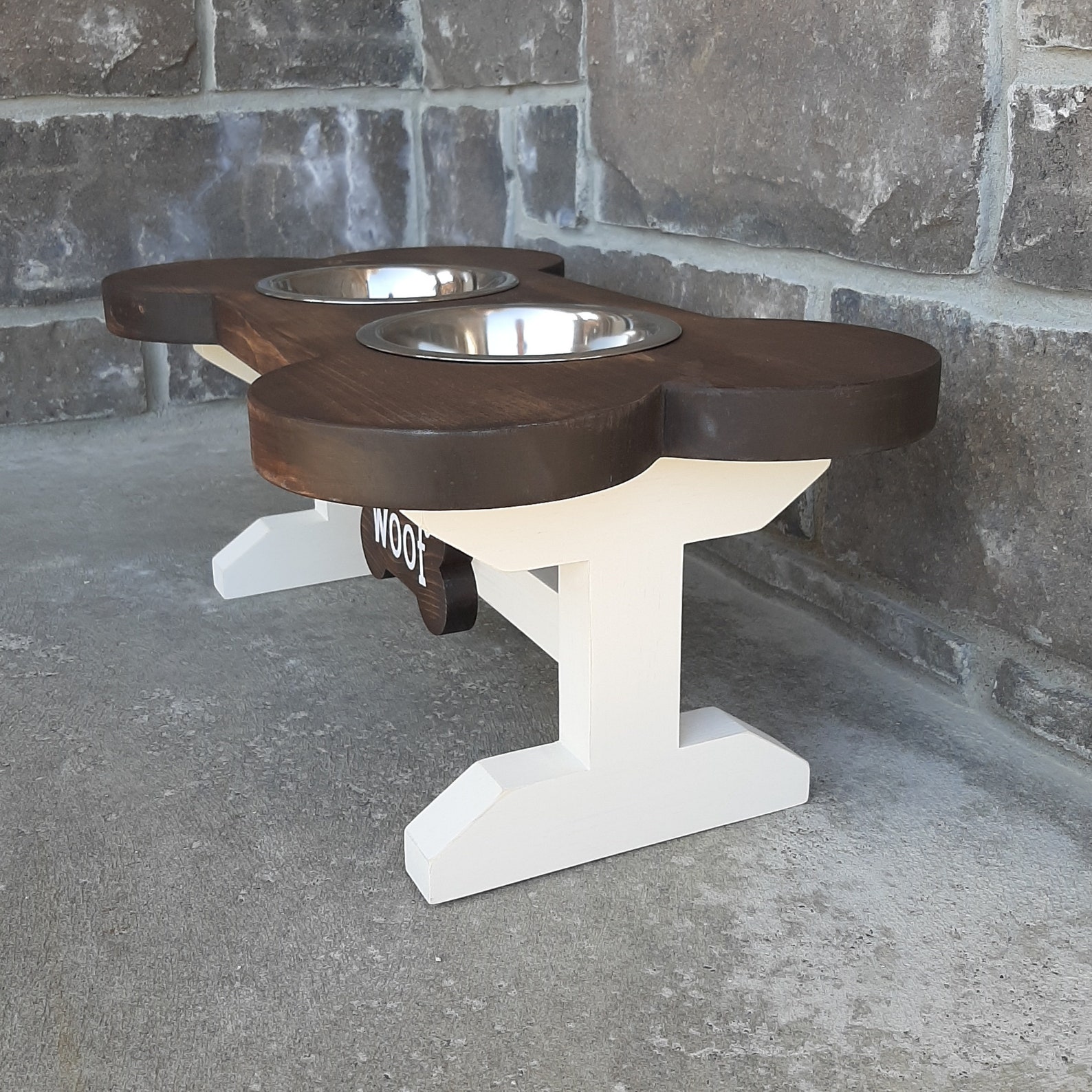 Dog Bone Feeder Dog Bone Stand Small Dog Bowl Food Station Etsy