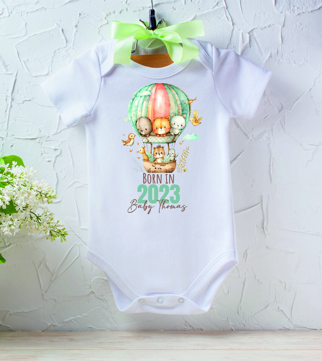 Personalised Baby Vest Grow Suit Announcement Bv767 New Baby Gift, Born