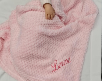 Personalised embroidered baby waffle blankets 90cm 5 colors super soft