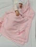 Personalised embroidered baby waffle blankets 90cm 5 colors super soft 