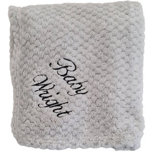 Personalised embroidered baby waffle blankets 90cm 5 colors super soft Grey
