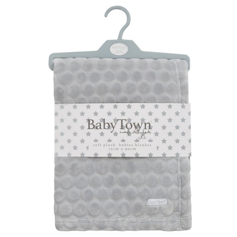 Personalised embroidered baby waffle blankets 90cm 5 colors super soft NEW grey circle waff