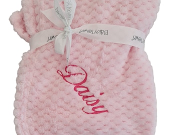 Personalised embroidered baby waffle blankets 90cm 7 colors super soft