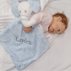 PERSONALISED super soft feel embroidered WAFFLE ELEPHANT comforter