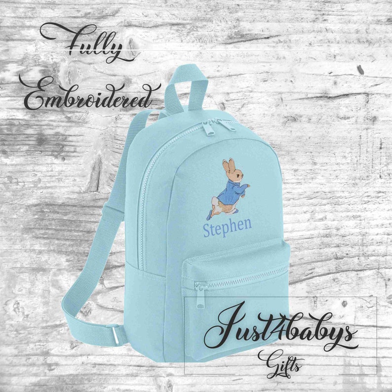 Personalised Embroidered Peter Rabbit Running Boys Girls Rucksack ...