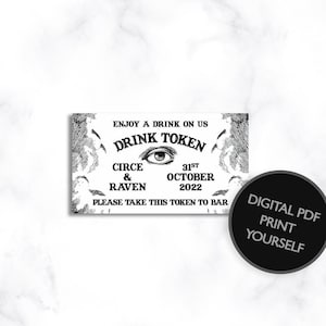 DIGITALE DATEI Ouija Board Halloween Getränke Token personalisierte Hochzeit Getränke Token
