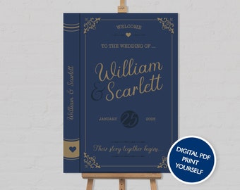 DIGITAL FILE Wedding Welcome Sign / Poster - Book Cover