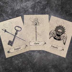 Printed Dungeons & Dragons Classes Table Names - Wedding - A6 Size