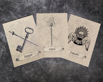 Printed Dungeons & Dragons Classes Table Names - Wedding - A6 Size