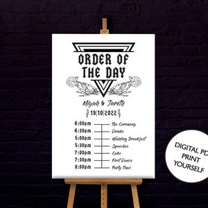 DIGITAL FILE Wedding Order of the Day Sign / Poster -Until Death Rock n Roll