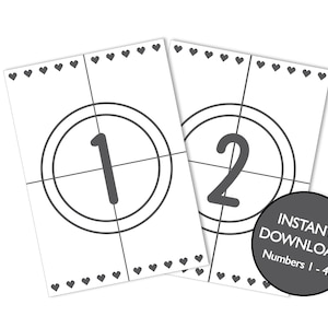 DIGITAL FILE Cinema Table Numbers Instant Download