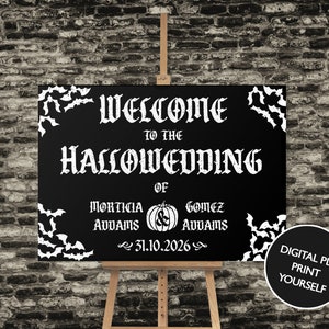 DIGITAL FILE Hallowedding Gothic Welcome Sign / Poster - Wedding / Halloween Party