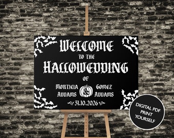 DIGITAL FILE Hallowedding Gothic Welcome Sign / Poster - Wedding / Halloween Party