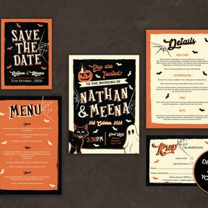 DIGITALE DATEI - Hochzeitseinladungs-Set - Vintage Halloween