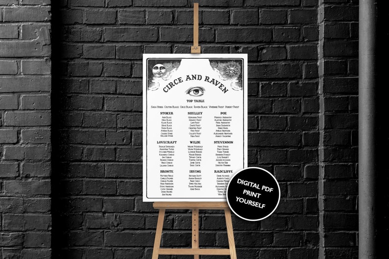 DIGITAL FILE Wedding Table Plan Sign / Poster Ouija Board image 1