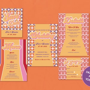 DIGITAL FILE Wedding Set - Retro 1970s