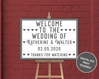 DIGITAL FILE Wedding Welcome Sign / Poster - Cinema