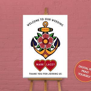 DIGITAL FILE Wedding Welcome Sign / Poster - Traditional Tattoo
