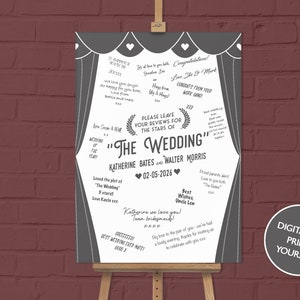 DIGITAL FILE Cinema Film Guest Book Poster / Sign - Wedding Guest Book Alternative