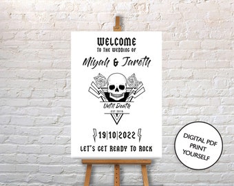 DIGITAL FILE Wedding Welcome Sign / Poster - Until Death Skull Gothic Rock n Roll