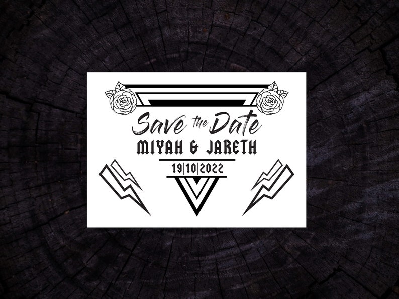 DIGITAL FILE Wedding Invitation Set Until Death Gothic Rock n Roll Invites image 2