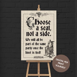FILE DIGITALE Medieval Dungeons and Dragons Scegli un segno di posto / Poster - Matrimonio / Compleanno / Festa di Halloween