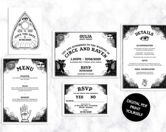DIGITAL FILE Wedding Invitation Set - Ouija Board - Gothic Halloween Wedding