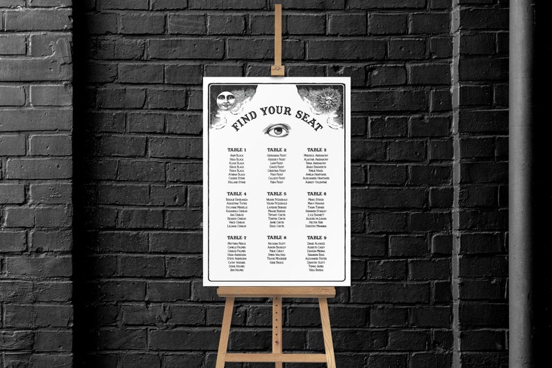 DIGITAL FILE Wedding Table Plan Sign / Poster Ouija Board image 2