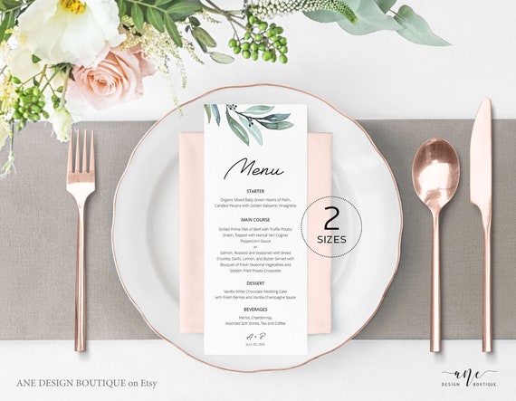 Wedding Menu And Program Templates