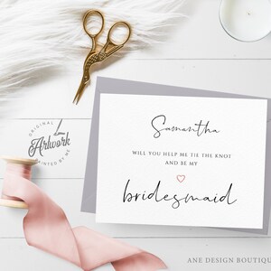 Minimalist Bridesmaid Proposal Card Template, Will you be my Bridesmaid Gift, Matron of Honor, Maid of Honor, Flower Girl, Download 011