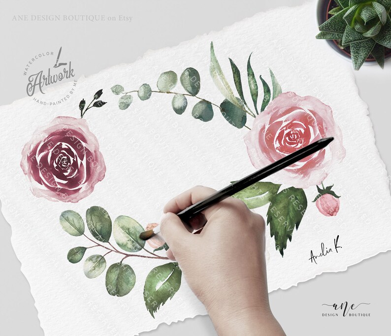 Mauve Rose Printable Boho Wedding Date Announcement Card with Photo Editable Rustic Photo Save The Date Template Download Templett 007