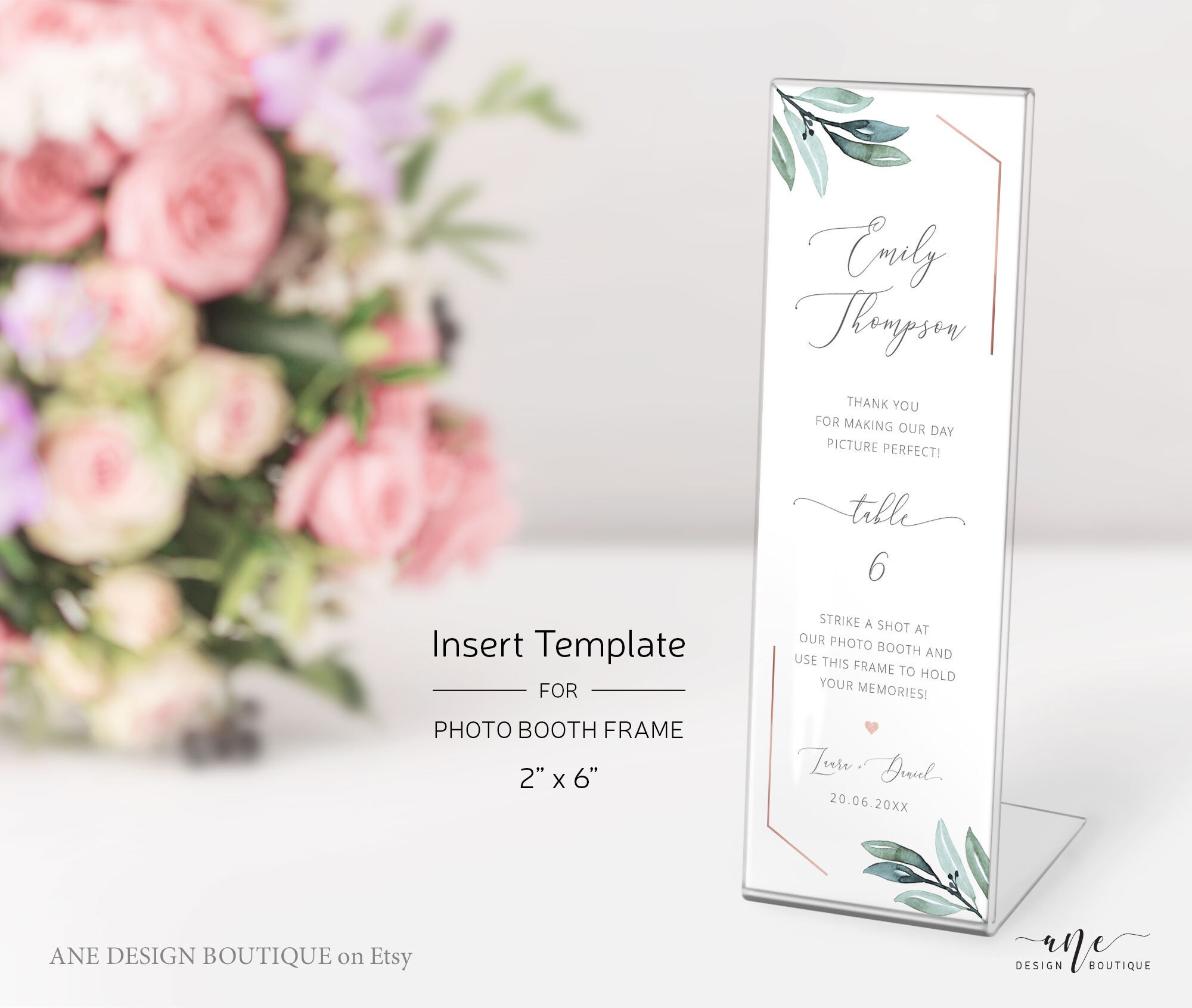Greenery Wedding Bookmark Favor Template Favor Tag Printable - Etsy