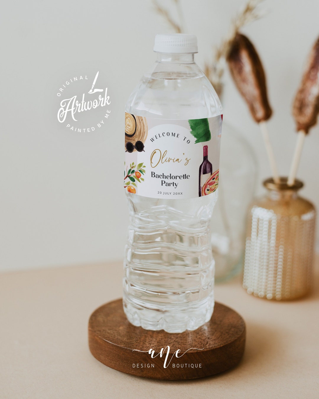 Italian Water Label Sticker Template, Printable Italy Bachelorette ...