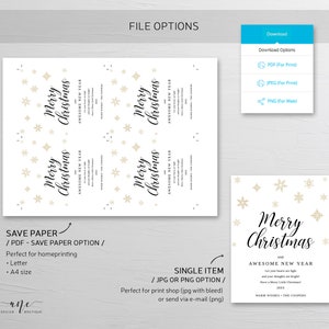 Merry Christmas Wine Label Template, Christmas Gift for Teacher Bottle ...