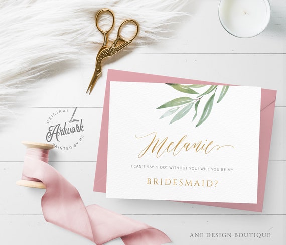 Pampas Grass Proposal Card Matron of Honor Card Maid of Honor Card Flower Girls Card Wedding Card Suite 4 x 6 Printable Bridesmaid Card