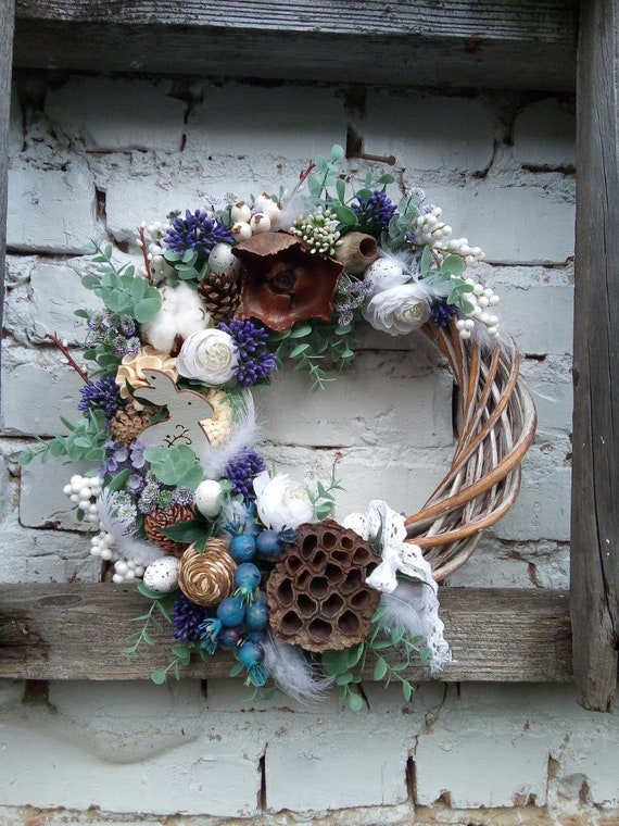 Easter Spring Natural Wreaths For Front Door Holiday Wreath Etsy