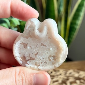 Flower Agate Crystal Rabbit Mini Bowl