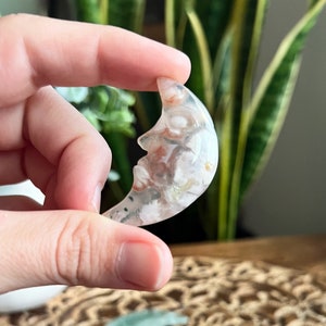 Flower Agate Crystal Moon